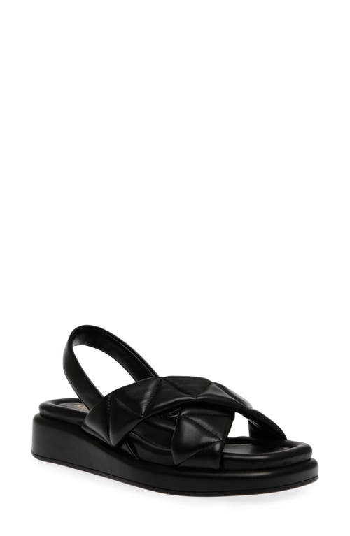 Anne Klein Artise Slingback Wedge Sandal In Black Smooth