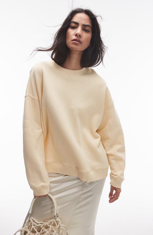 Shop Topshop Premium Seam Cotton Blend Sweatshirt In Beige