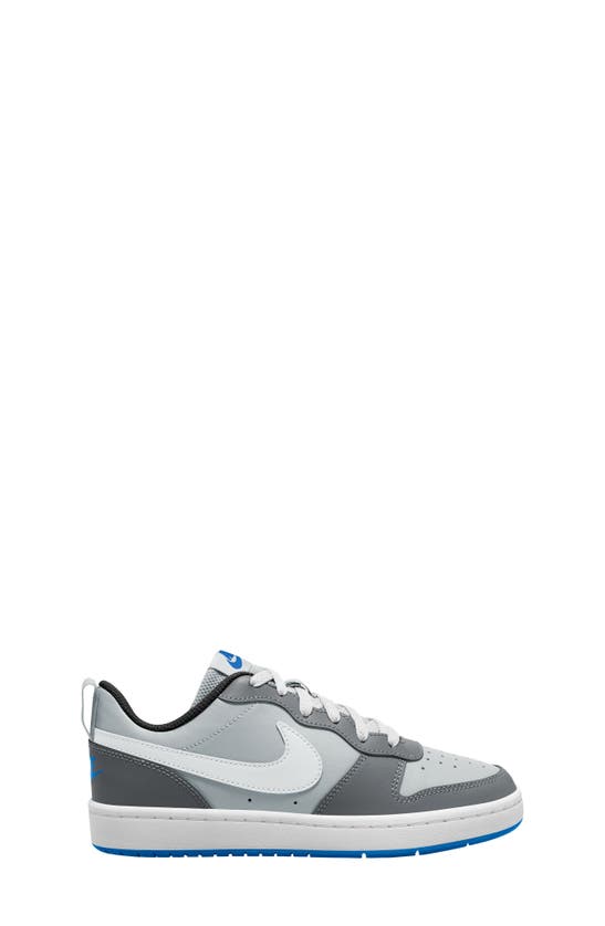 Nike Kids' Court Borough Low 2 Sneaker In Platinum/ White/ Grey/ Blue