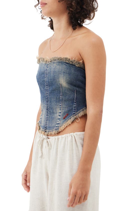 Shop Bdg Urban Outfitters Denim Corset Top In Mid Vintage