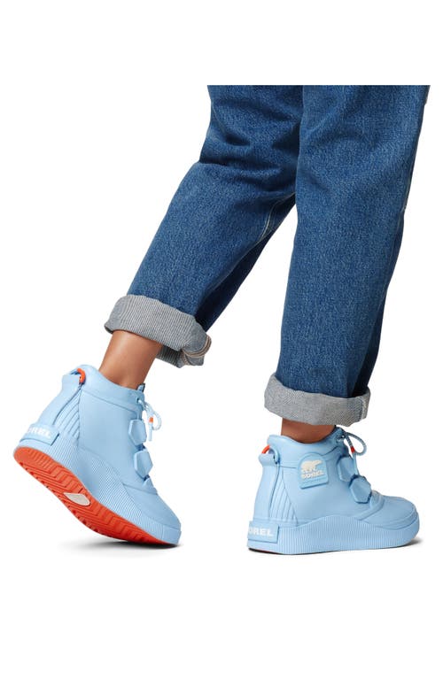 Sorel Out N About Iv Splashy Waterproof Duck Boot In Arctic Sea/optimized Orange