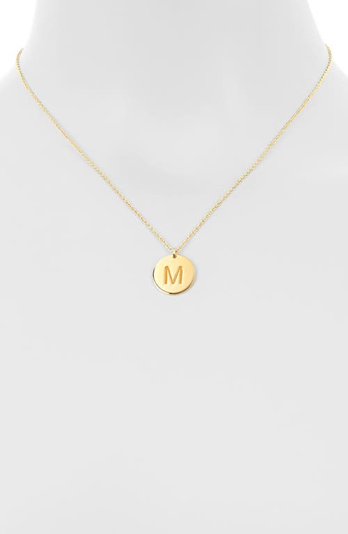 Meshmerise Initial Disc Pendant Necklace In Yellow-m