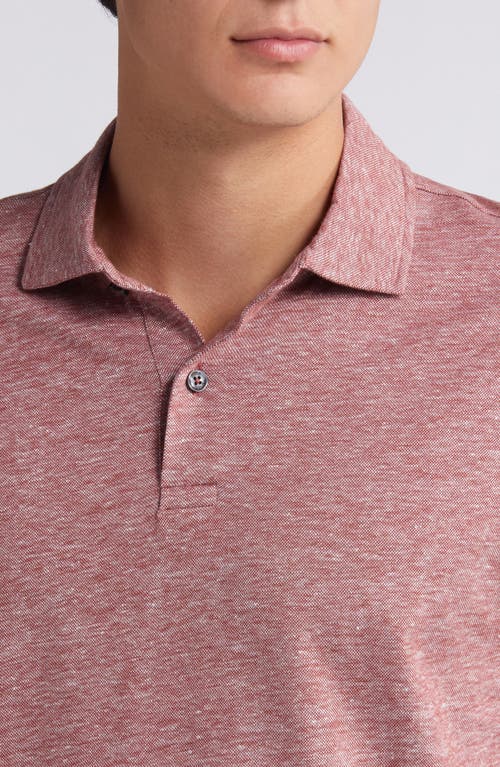 Shop Hugo Boss Boss Press Slub Linen Blend Piqué Polo In Dark Red