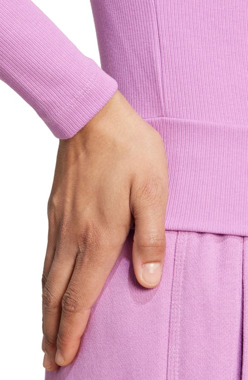 Adidas Originals Adidas Trefoil Essentials Rib Track Jacket In Preloved Purple