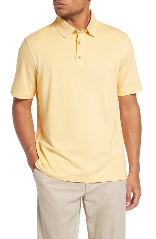 Brax Men's Petter Solid Cotton Blend Polo Shirt in Pineapple