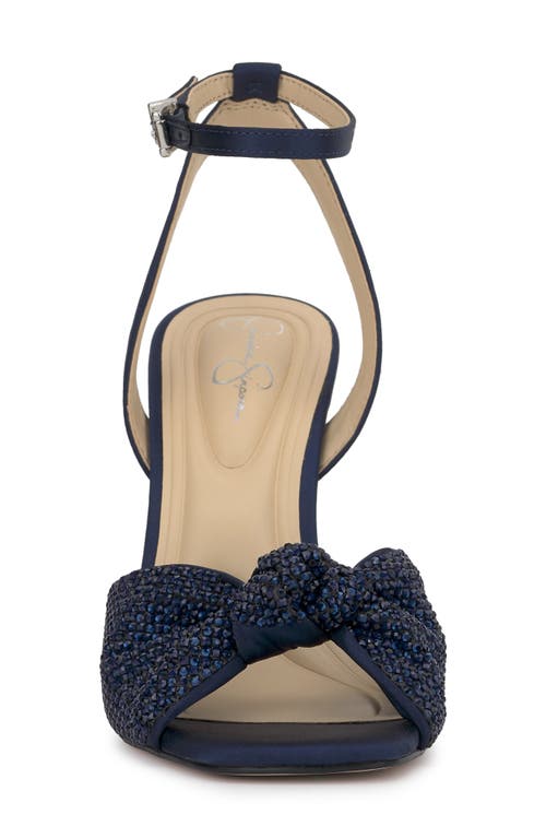 Jessica Simpson Women's Ohela Beaded Knot Ankle-strap Dress Sandals In Navy Baby