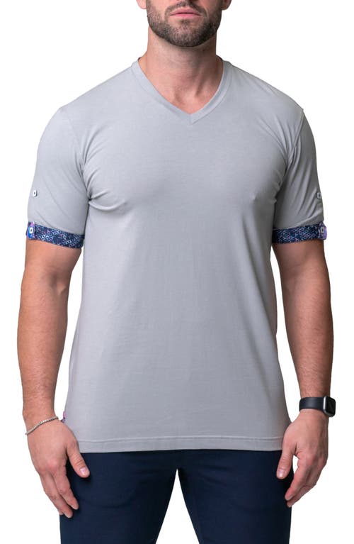 Maceoo Vivaldi Solid Skull Grey V-Neck T-Shirt at Nordstrom,