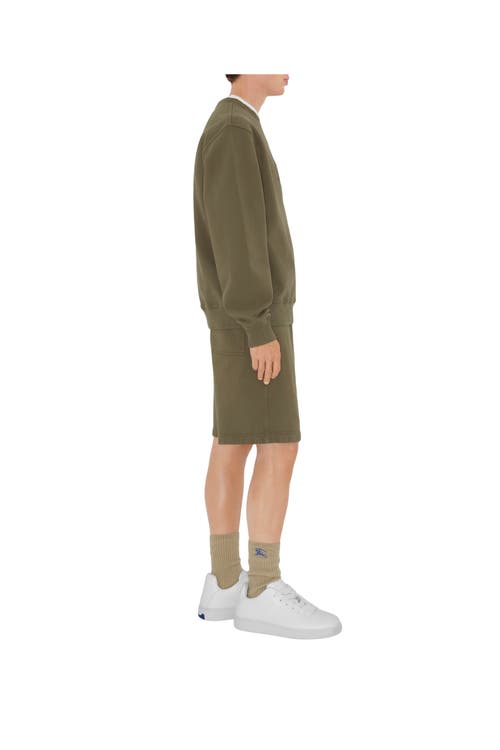 Shop Burberry Ekd Cotton Sweatshirt In Silt