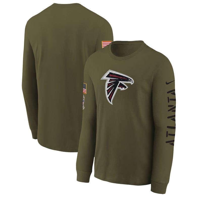 Nike Kids' Youth  Olive Atlanta Falcons 2022 Salute To Service Team Logo Long Sleeve T-shirt