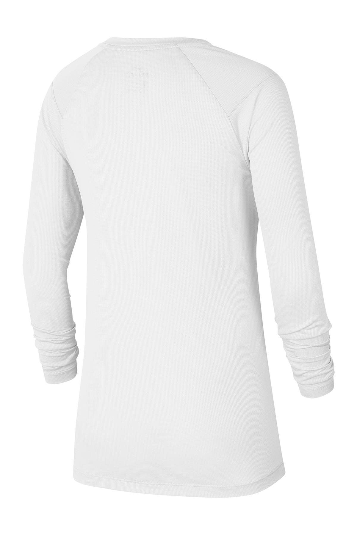 white dri fit long sleeve