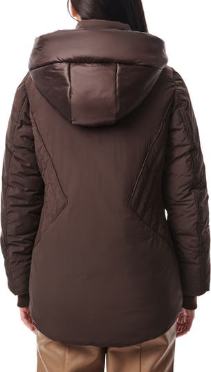 Bernardo Shiny Hood Heavyweight Puffer Jacket with Bib