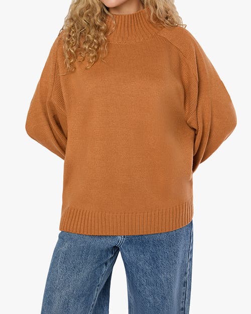 Weworewhat Oversized Funnel Neck Sweater In Camel In Camel