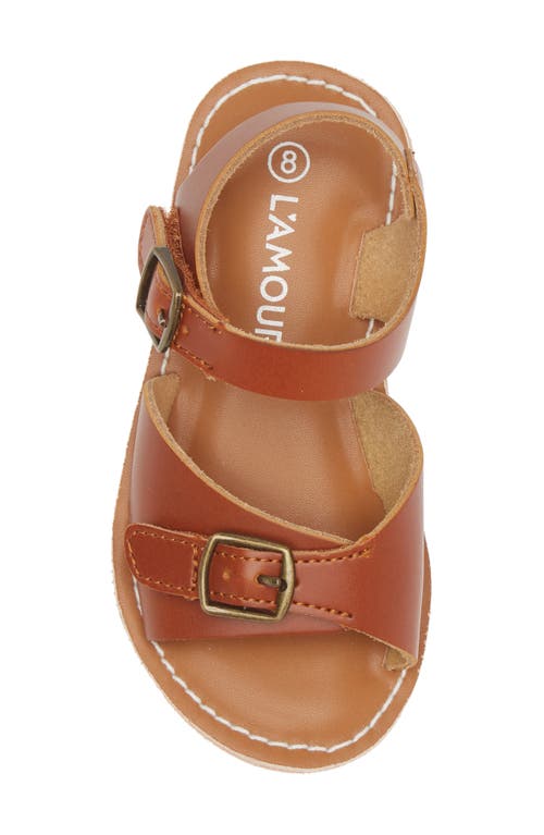 Shop L'amour Kids' Olympia Buckle Sandal In Cognac