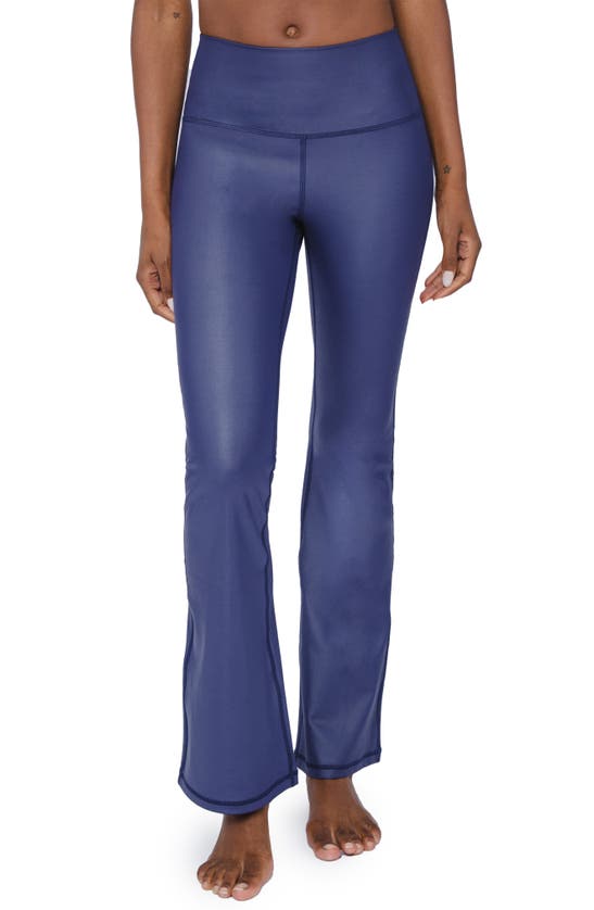 90 Degree By Reflex Faux Leather Yoga Pants In Evening Blue ModeSens