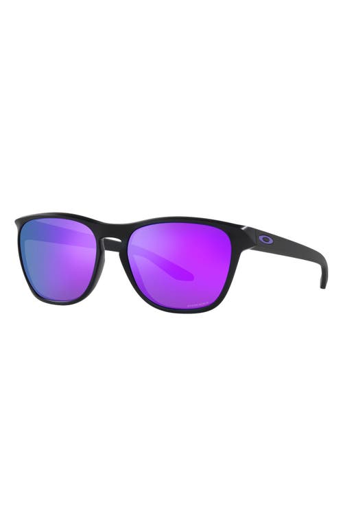 Oakley Manorburn 56mm Square Sunglasses In Matte Black/prizm Violet