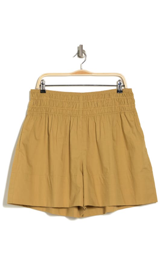 VINCE SMOCKED COTTON SHORTS
