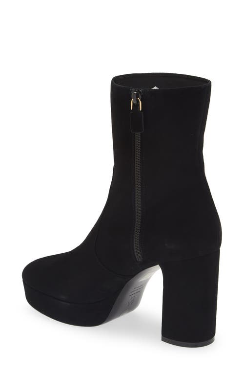 Stuart Weitzman Dayna Suede Platform Booties In Black Suede