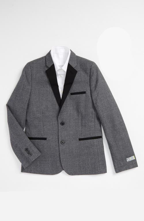 C2 by Calibrate Slim Contrast Lapel Wool Jacket in Grey Charcoal at Nordstrom, Size 8