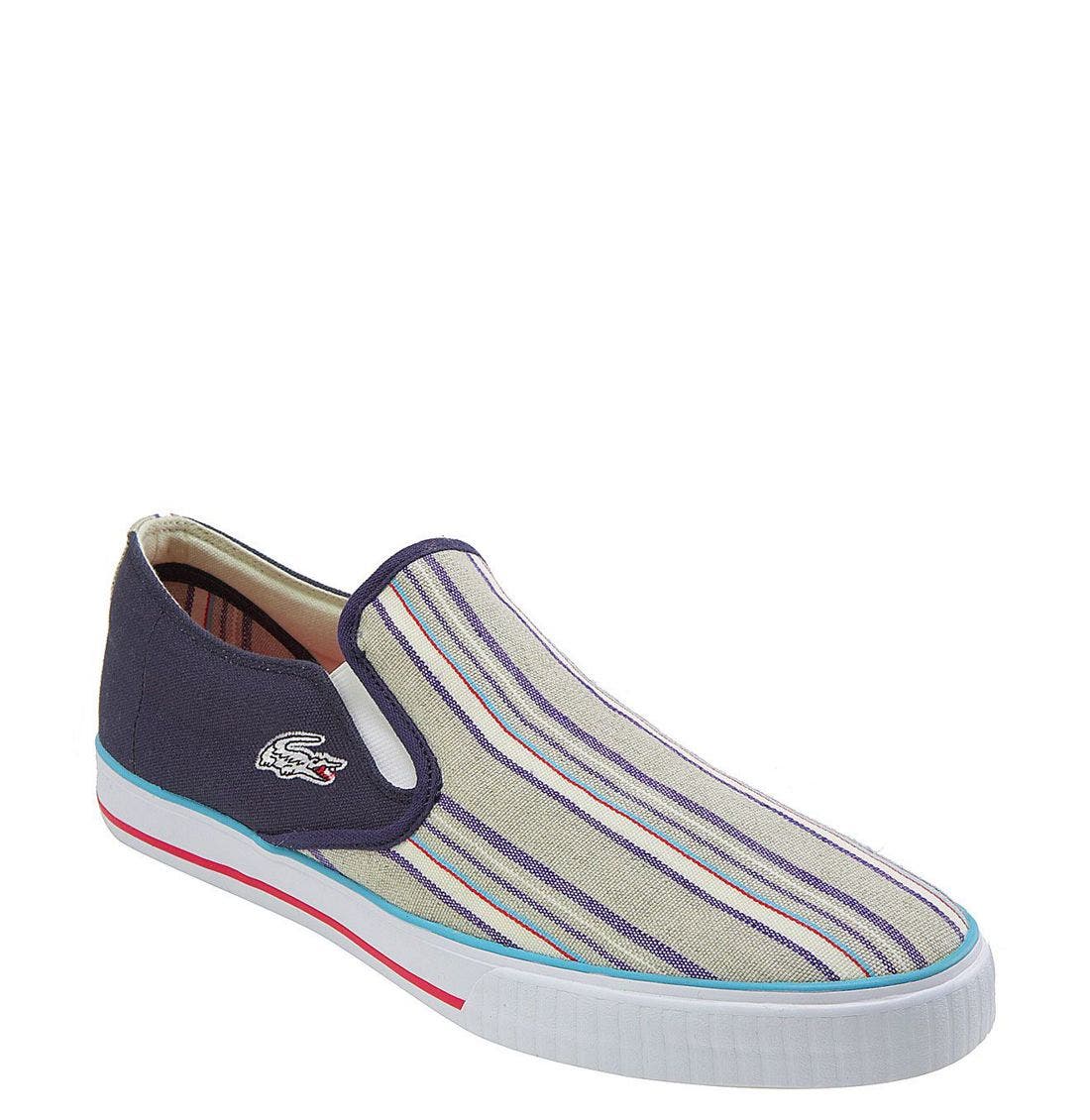 lacoste canvas slip on