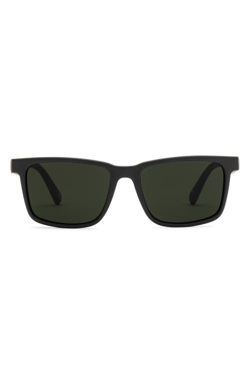 Electric Satellite 45mm Polarized Small Square Sunglasses In Matte Black/grey