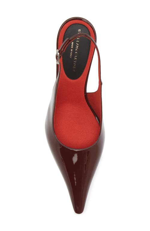 Stella Mccartney Elsa Patent Vegan Leather Slingback Pumps In Bordeaux