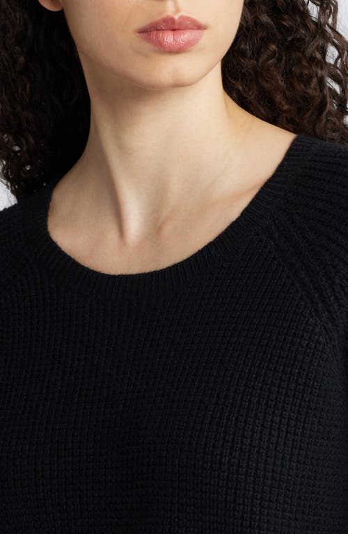 Shop Eileen Fisher Crewneck Organic Cotton & Recycled Cashmere Sweater In Black