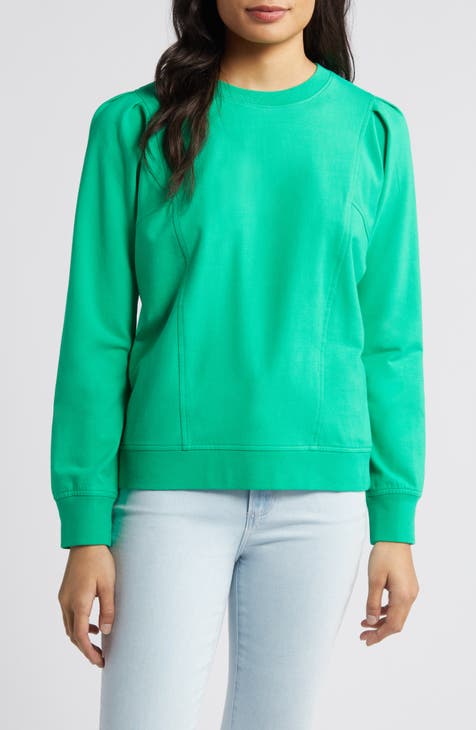 Women's Brushed Terry Collared Pullover Sweater