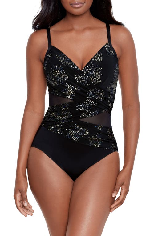 Shop Miraclesuit ® Iridium Mystique Underwire One-piece Swimsuit In Black/multi