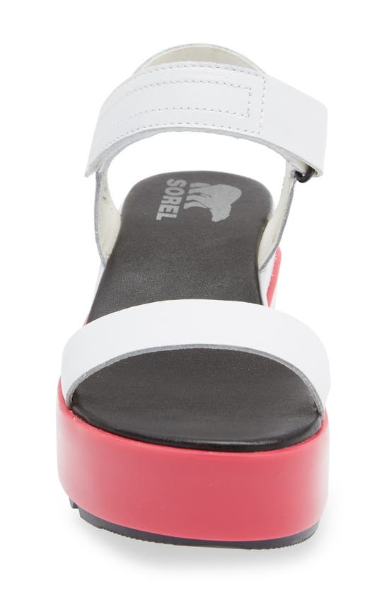 Shop Sorel Cameron Sandal In White Punch Pink