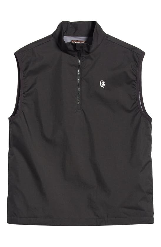 Shop Quiet Golf Tech Shell Quarter Zip Vest In Black