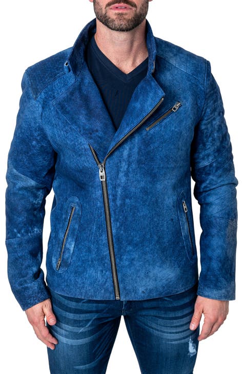 Zuigeling thuis porselein Men's Blue Leather & Faux Leather Jackets | Nordstrom