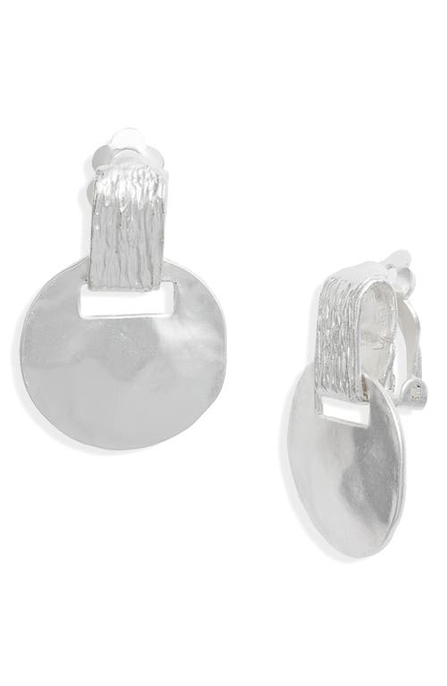 Karine Sultan Mixed Metal Clip On Earrings in Silver