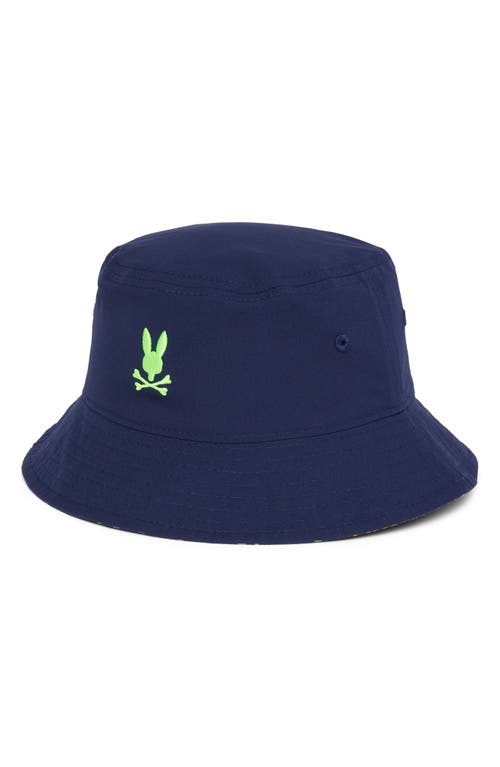 Shop Psycho Bunny Kids' Barrett Reversible Bucket Hat In Navy