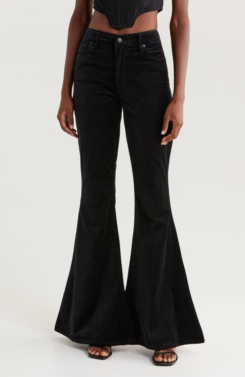 Shop Good American Good Waist Super Flare Velvet Pants In Black001