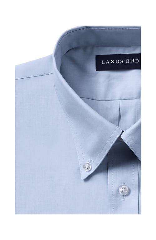 Shop Lands' End School Uniform  Long Sleeve No Iron Pinpoint Dress Shirt In Blue