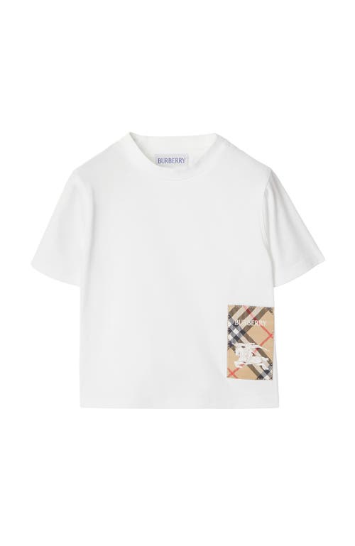 Burberry Check Cotton T-shirt In White