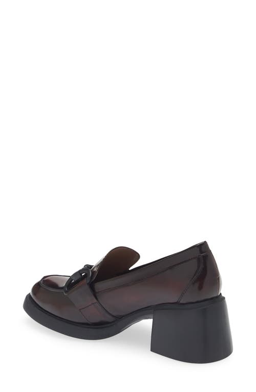 Wonders Block Heel Bit Loafer In Regata Vino