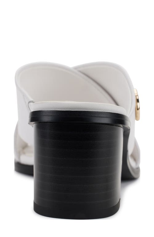 Karl Lagerfeld Paris Henryk Criscross Slide Sandal In Bright White