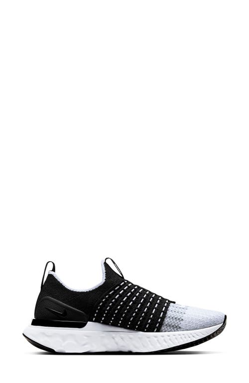 Nike Women's React Phantom Run Flyknit 2 Running Sneakers From Finish Line In Black/white