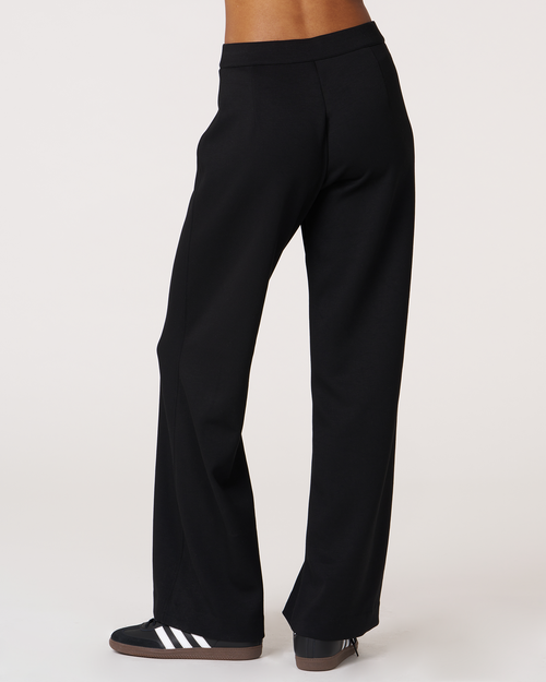 Shop Rebody Active Madison Pintuck Wide Leg Scuba Pant 30" In Black