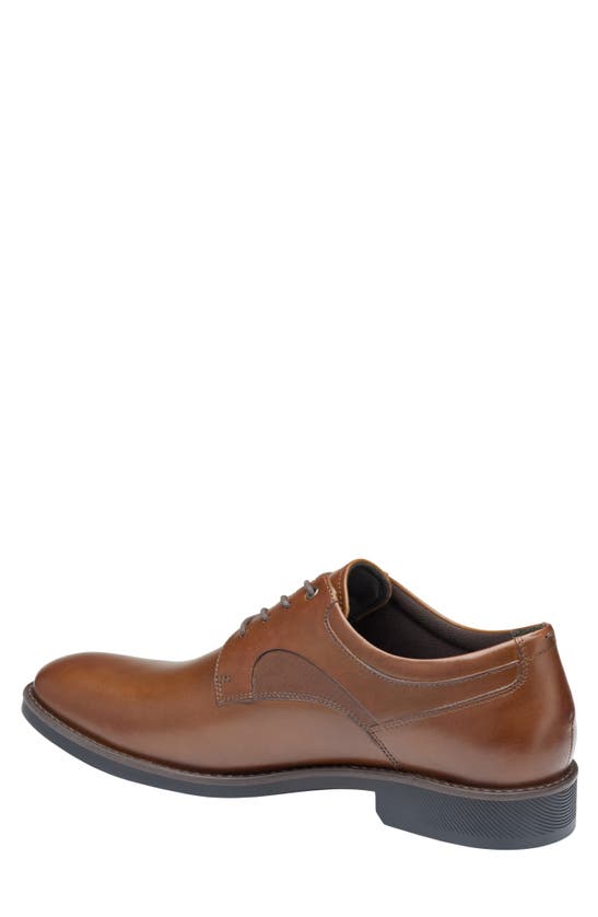 Shop Johnston & Murphy Holcomb Waterproof Plain Toe Derby In Tan Waterproof Full Grain