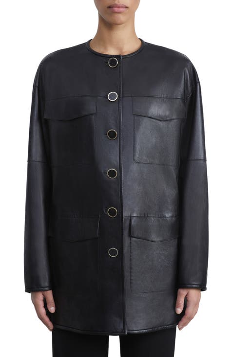 Four Pocket Leather Overcoat