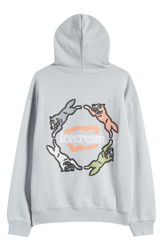 Shop Icecream Embroidered Cotton Graphic Hoodie In Quarry