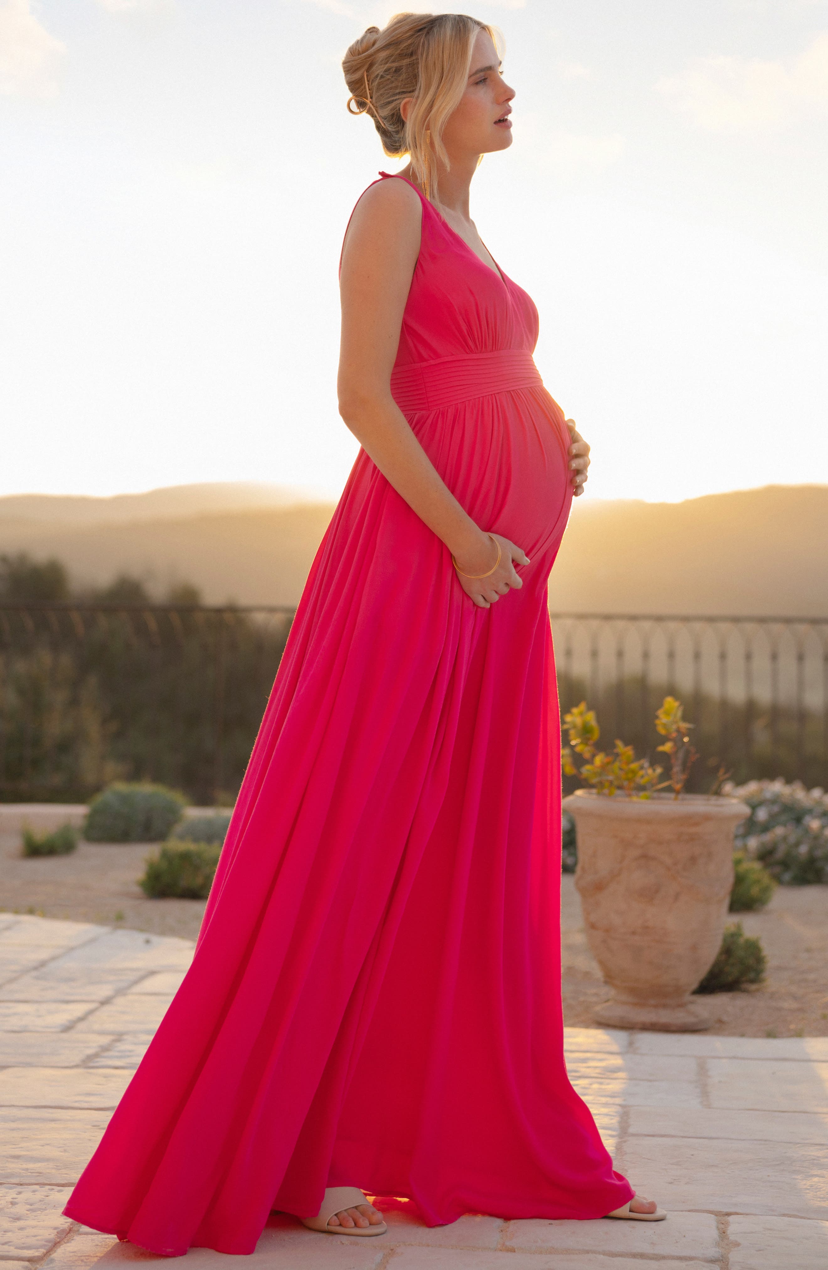 Seraphine Pleat Waist Maternity-to-Nursing Maxi Dress | Nordstrom