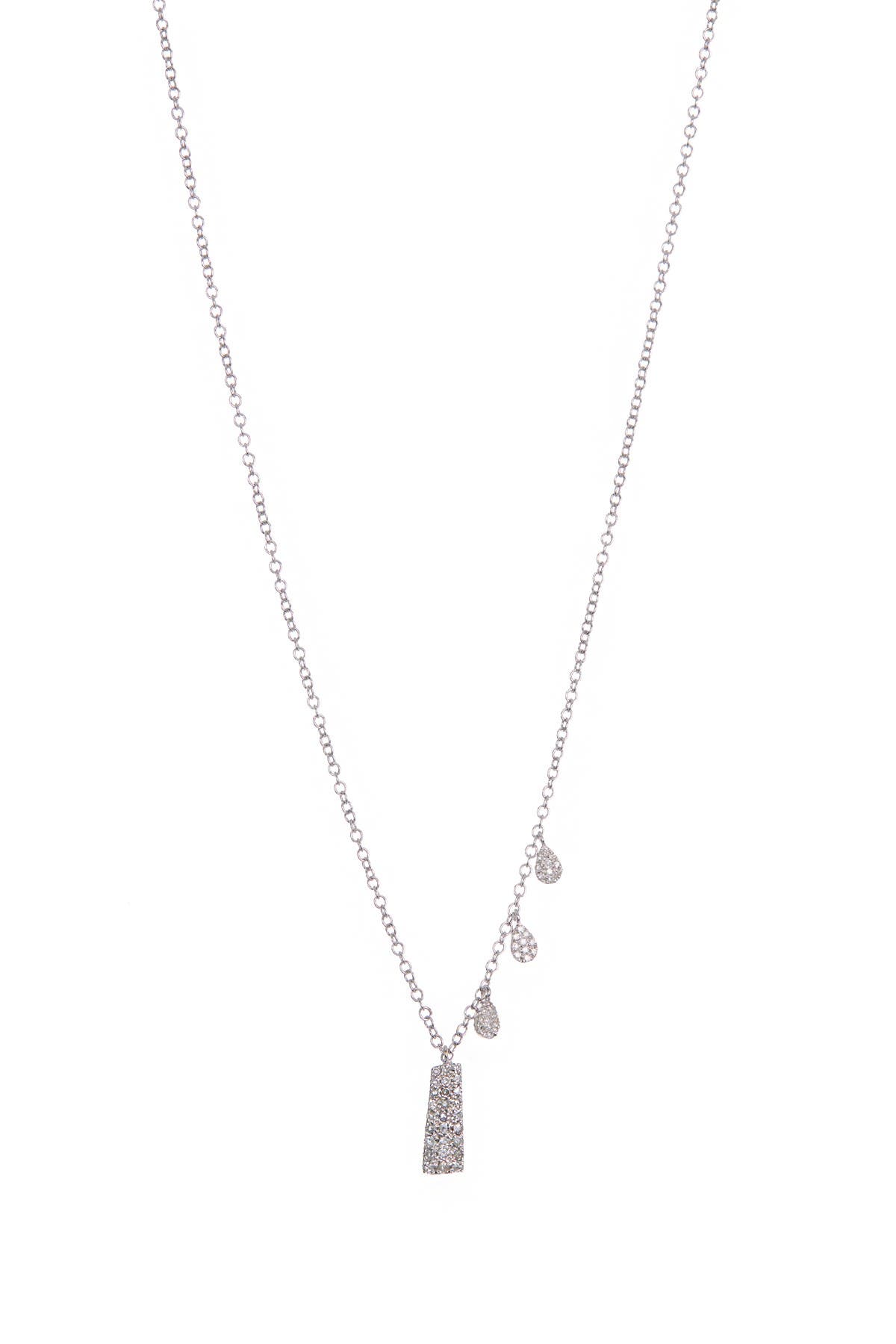 Meira T 14k White Gold Pave Diamond Necklace