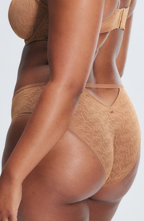 Savage X Fenty Signature Script Cheeky Briefs In Sweet Latte Nude