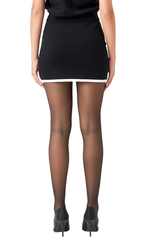 ENDLESS ROSE ENDLESS ROSE JEWEL BUTTON ACCENT KNIT MINISKIRT