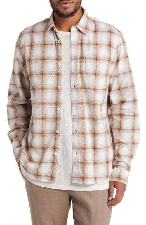 Wax London Shelly Plaid Flannel Button-up Shirt In Brown