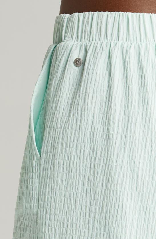 Shop Zella Saylor Crinkle Shorts In Green Glimmer
