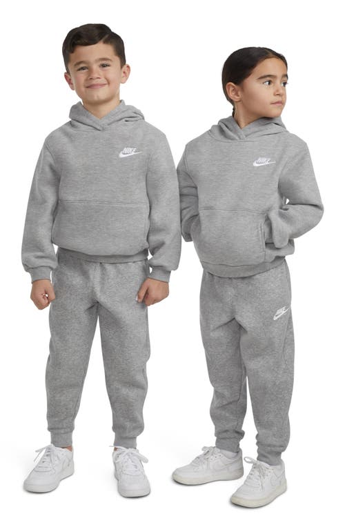 Shop Nike Kids' Club Fleece Hoodie In Dark Grey Heather